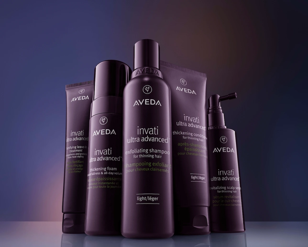 - Spa Bleü in West Dundee, St. Charles and South Barrington, IL Five bottles and tubes of Aveda Invati Ultra Advanced hair care products. - Spa Bleü in West Dundee, St. Charles and South Barrington, IL